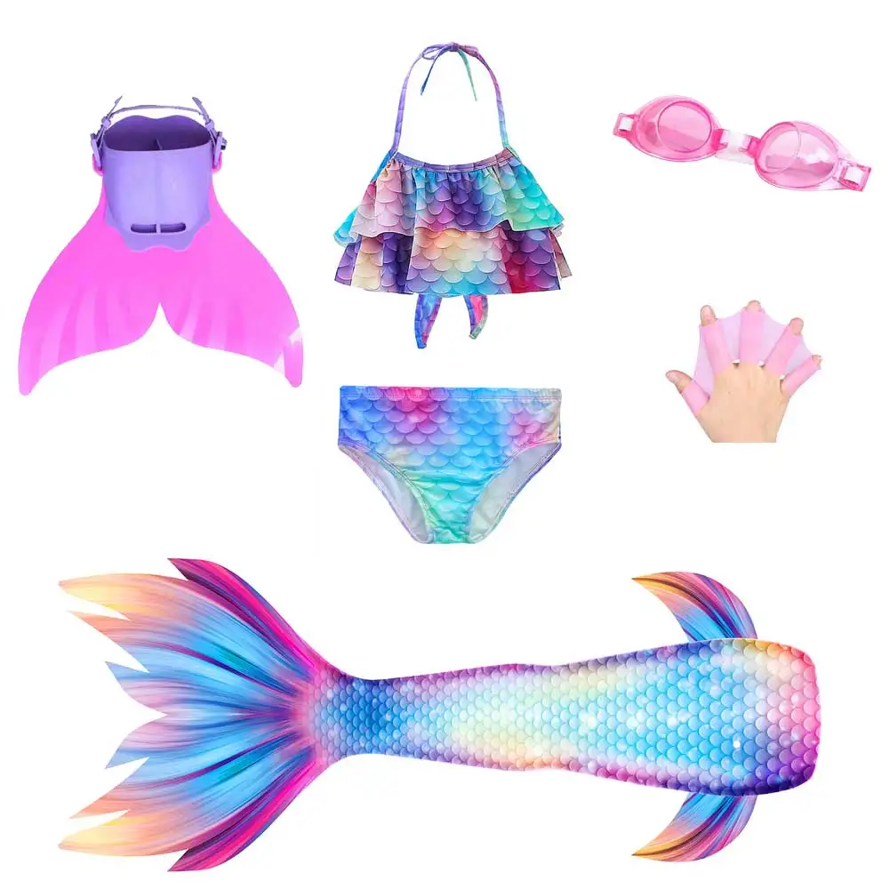 Top Trends: Princess The Mermaid Tail For Swimming Cosplay Costume Girls Bikini Mermaid Tail Swimsuit Beach Clothes Shoppable Styles