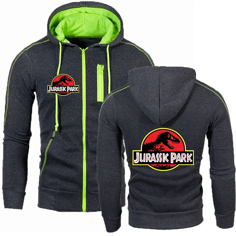 Top Trends: JURASSIC PARK Men&#039;s Printed Jacket Sports Zip Hoodie Multi Zip Slim Hoodie Jacket Casual Long Sleeve Sweatshirt Men Shoppable Styles