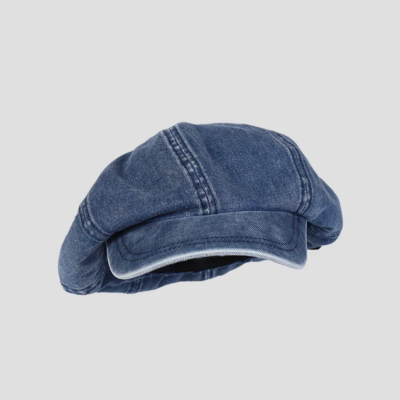 Top Trends: NEW Autumn Hats For Women Washed Denim Fabric Octagonal Hat 2023 Fashionable And Versatile Artistic Painter Hat Newsboy Cap Shoppable Styles