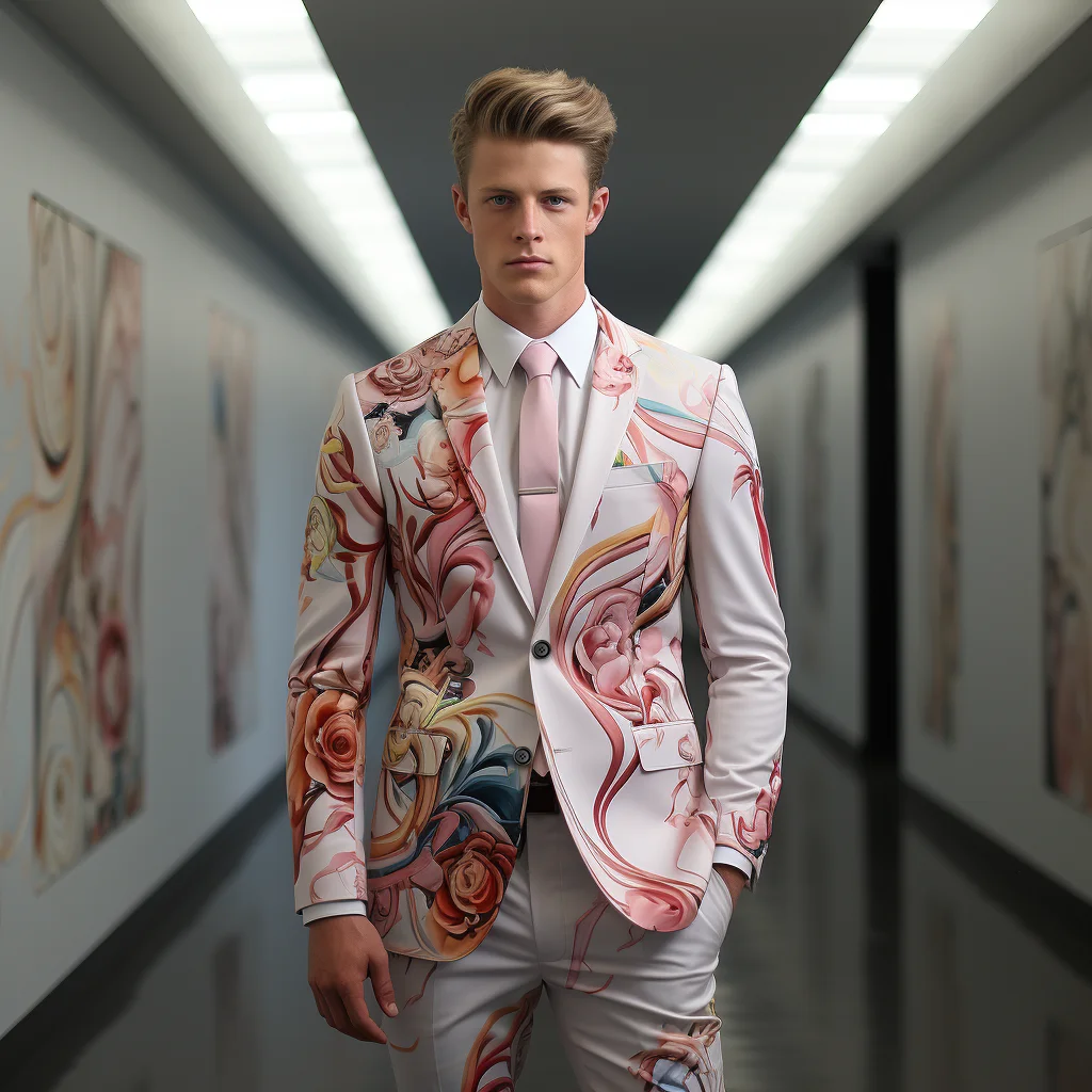 Top Trends: IOOTIANY Exquisite Noble Rose Suit Men's 3d Digital Printing Suit Cos Party Stage Nightclub Shiny Cool Performance Suit Shoppable Styles