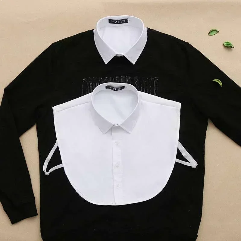 Top Trends: Cotton Fake Collar Blouse For Women Men Detachable Shirt Collar Solid Color False Collars Shirts Clothes Decoration Accessories Shoppable Styles - Image 6