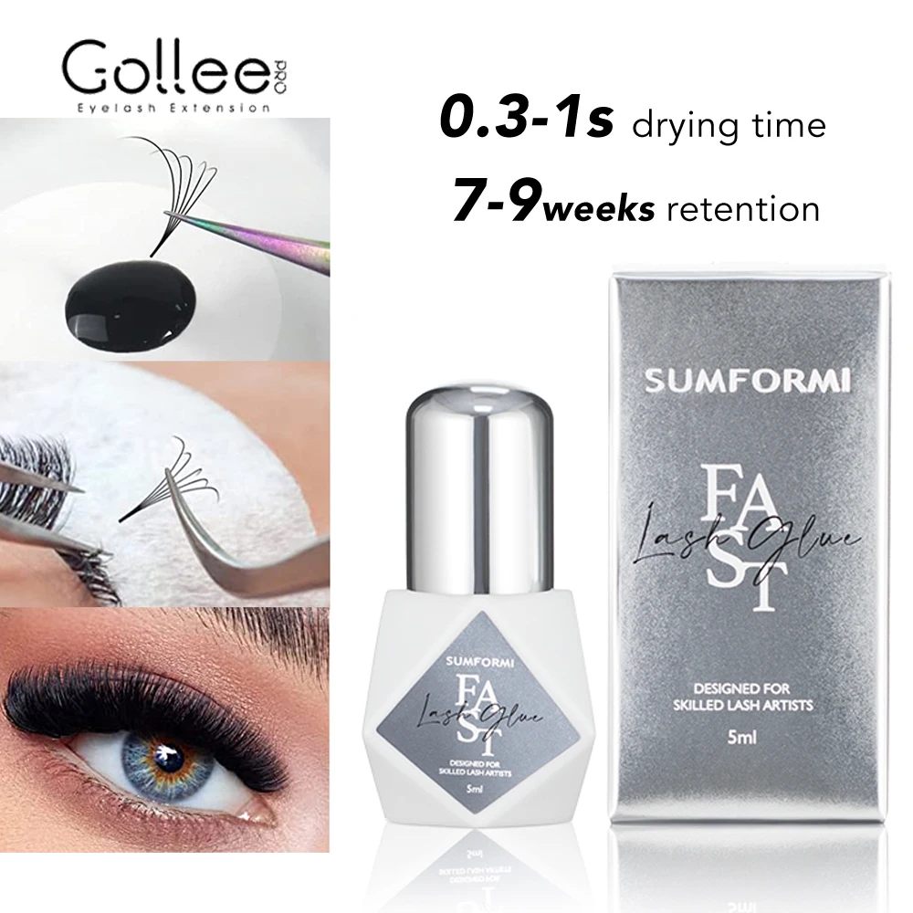 Top Trends: Gollee New Lash Glue Black 0.5s Super Fast Drying Pro Eyelash Glue Adhesive For Eyelash Extension Oil Resistant Eyelash Supplies Shoppable Styles