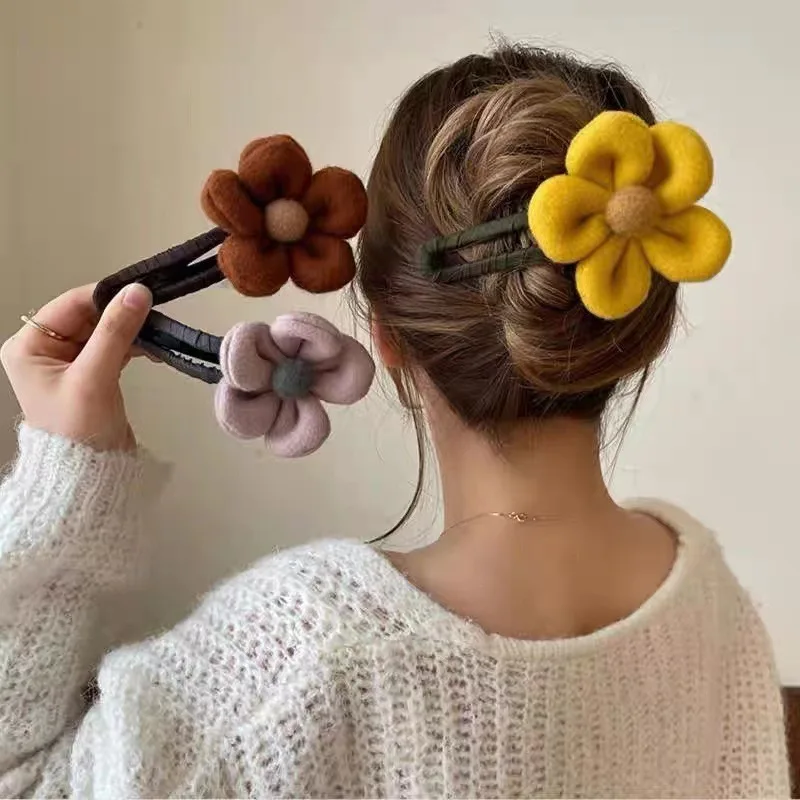 Top Trends: Autumn New Duckbill Large Flower Hairpin For Women Girl Fashion Hairgrips Elegant Ponytail Clip Female Hair Accessories Headwear Shoppable Styles