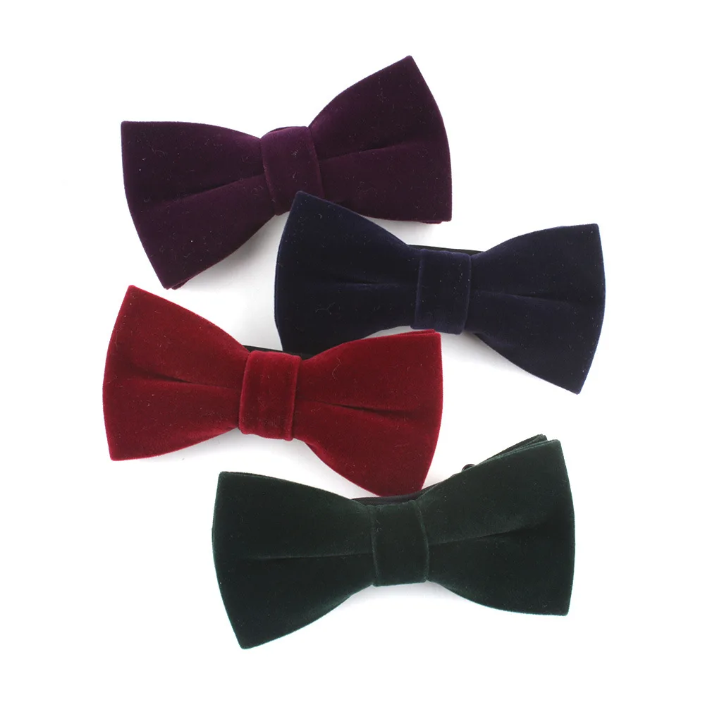 Top Trends: Navy Blue Black Velvet Bowties For Man Bowtie Cravat Banquet Suit Accessories Women Evening Dresses Big Butterfly Men's Bow Ties Shoppable Styles