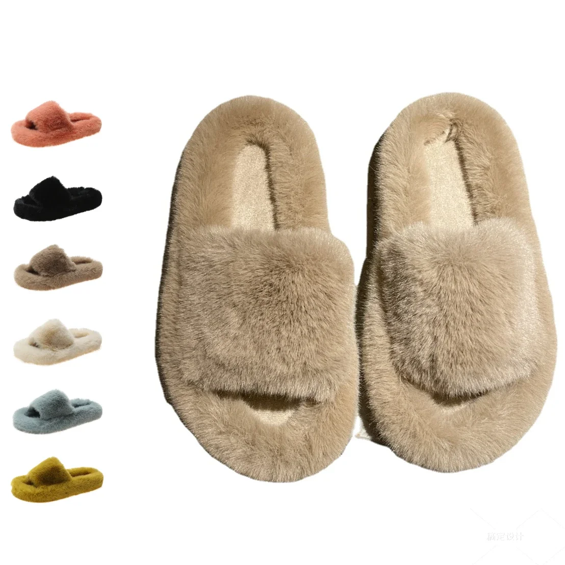 Top Trends: Fluffy Winter Warm Home Fur Furry Slippers Women Plush Shoes Indoor House Fuzzy Flip Flops Female Padded Fleece Living Bedroom Shoppable Styles