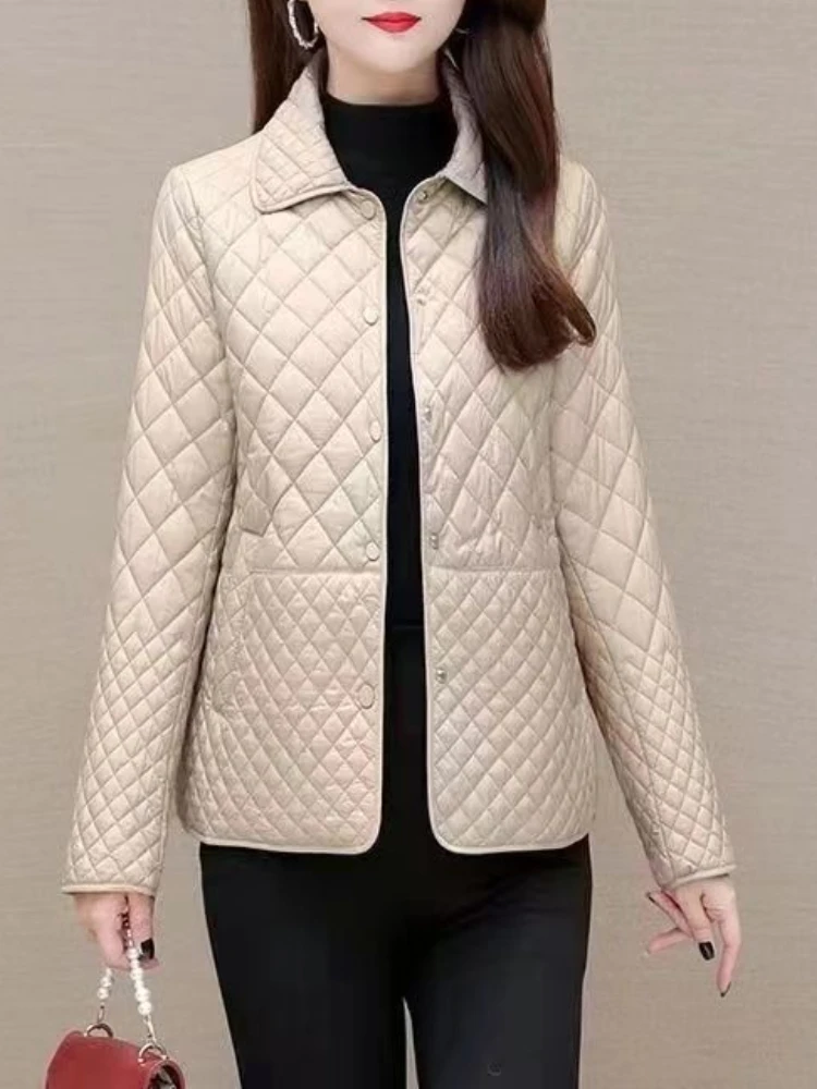 Top Trends: Coat Parkas Long Sleeve Quilted Coat Solid Color Ladies Winter Jacket New In External Clothes 2023 Office Lady Korean Fashion Shoppable Styles