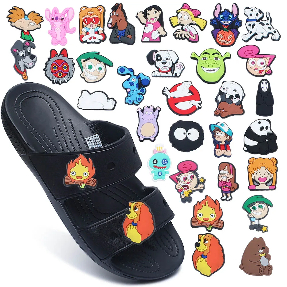 Top Trends: Various Classic Cartoons Shoe Charms Accessories Clog Decorations PVC Croc Jibz Wrist Strap Buckle For Kids Party Xmas Gifts Shoppable Styles