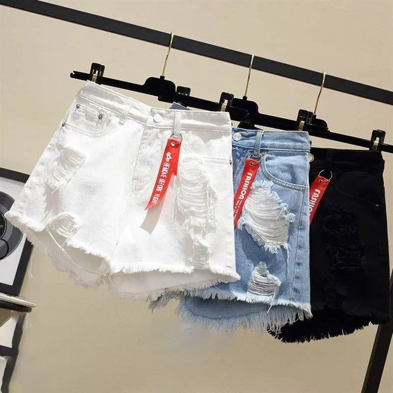 Top Trends: Fashion Blue Denim Shorts Women&#039;s Summer High Waist Loose Short Pants Sexy Girl All Match Hot Pants Jeans Wide Shorts Korean Shoppable Styles