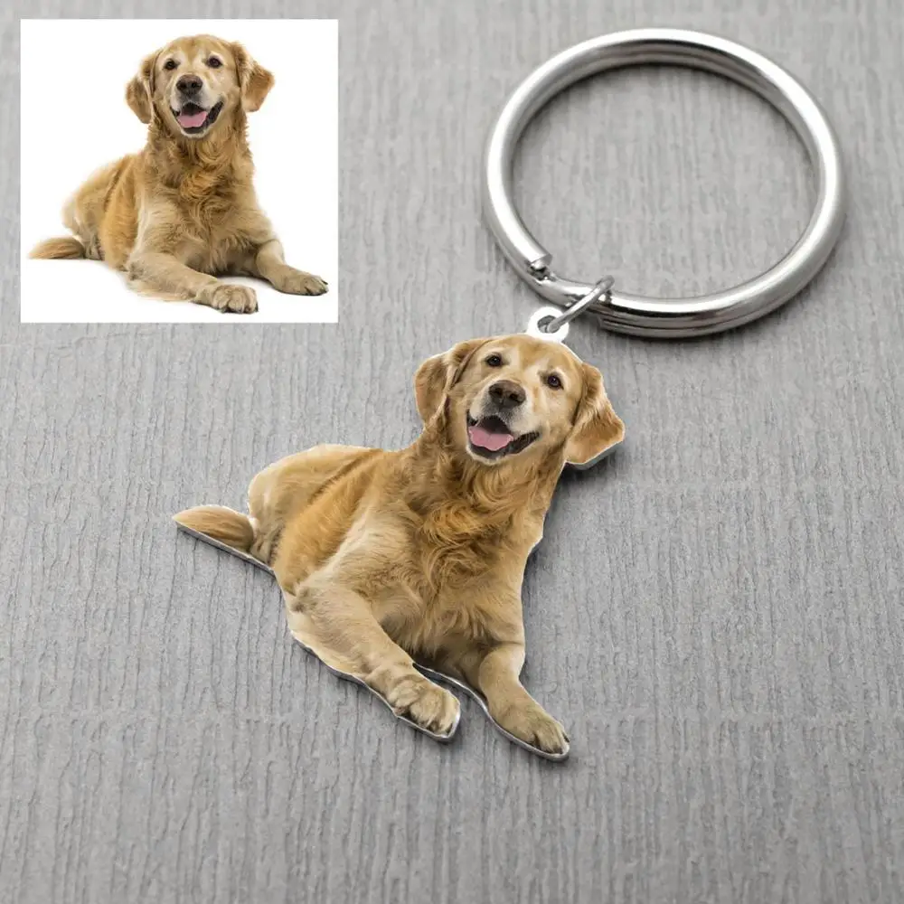 Top Trends: Personalized Dog Photo Keychain Custom Picture Keyring Dog Portrait Keychain Pet Memorial Gift For Pet Lover Christmas Gift Shoppable Styles