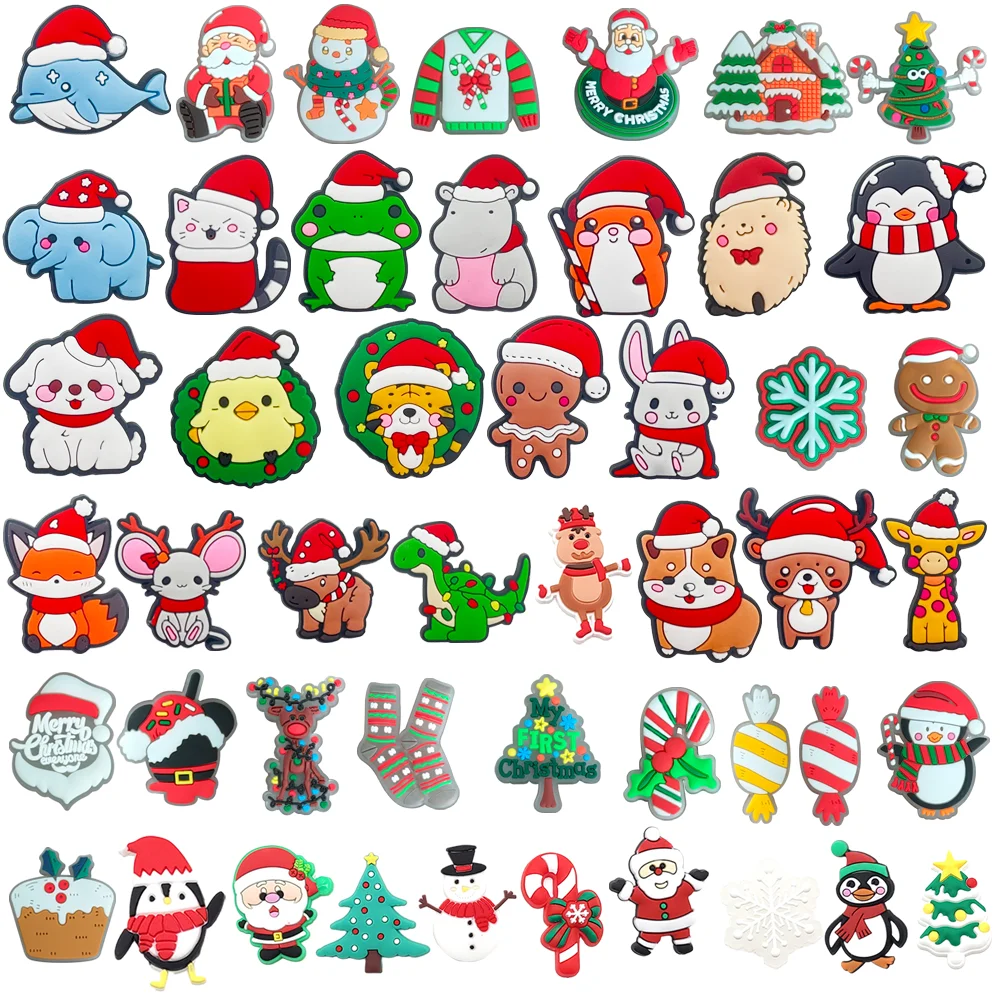 Top Trends: 49Pcs Christmas Tree Animals Shoe Charms Snowman Sandals Decoration Cake Shoe Charms Accessories Teens Kid X-mas Gifts Shoppable Styles