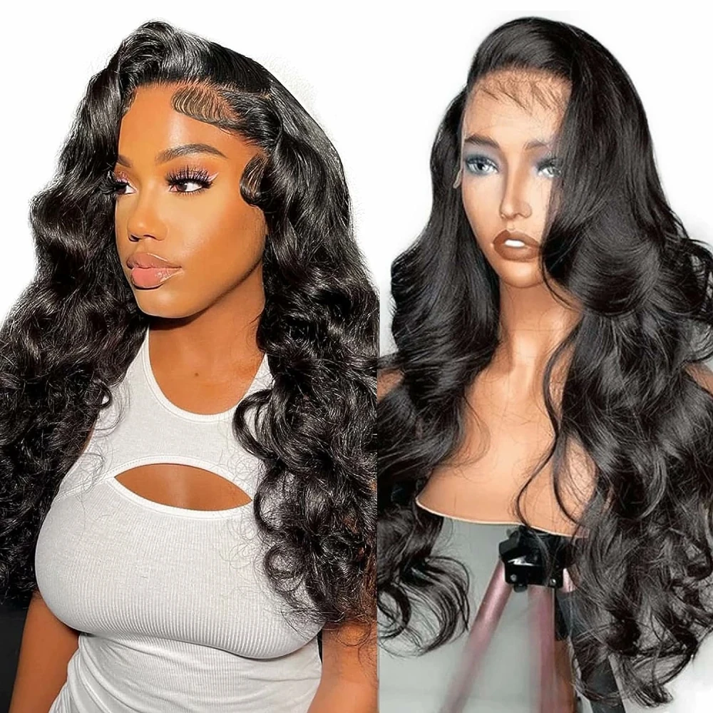 Top Trends: Body Wave 13x6 HD Lace Frontal Human Hair Wigs Body Wave Transparent Lace Front Wigs Pre Plucked 13x4 Lace Front Wig For Women Shoppable Styles