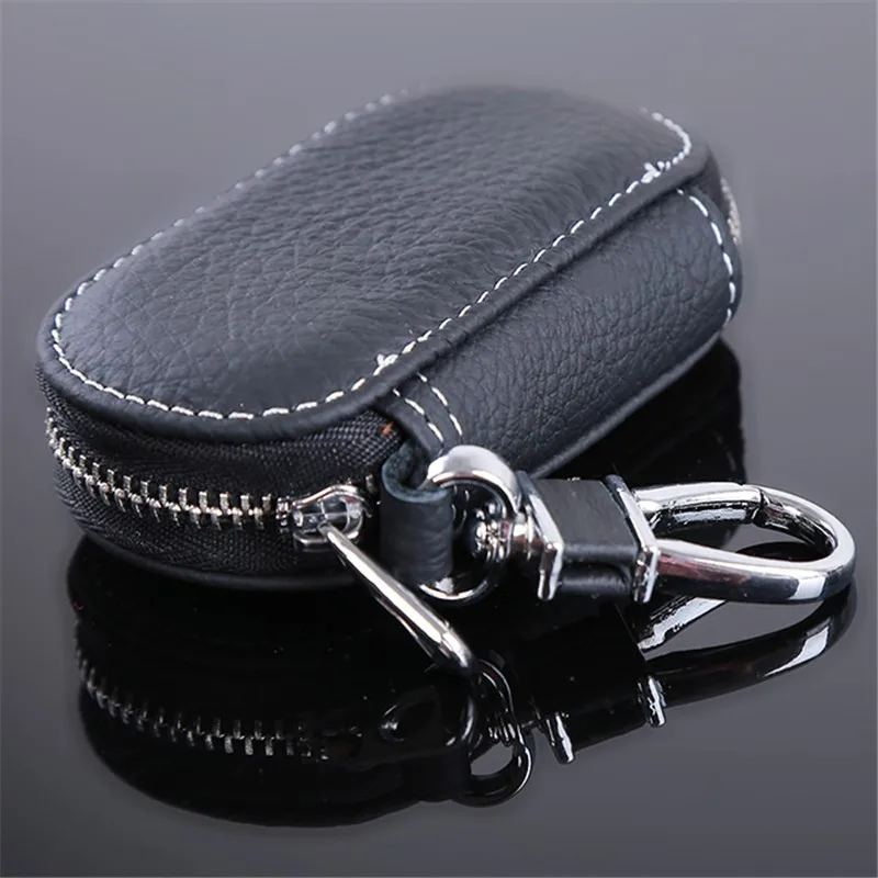 Top Trends: Leather Car Key Wallets Men Key Holder Housekeeper Keys Organizer Women Keychain Covers Zipper Key Case Bag Unisex Pouch Purse Shoppable Styles