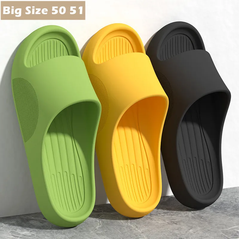 Top Trends: Big Size 36-51 Men Flip Flops Women Soft EVA Thick Sole Slides Summer Beach Sandals Couples Slippers Home Non Slip Bathroom Shoe Shoppable Styles