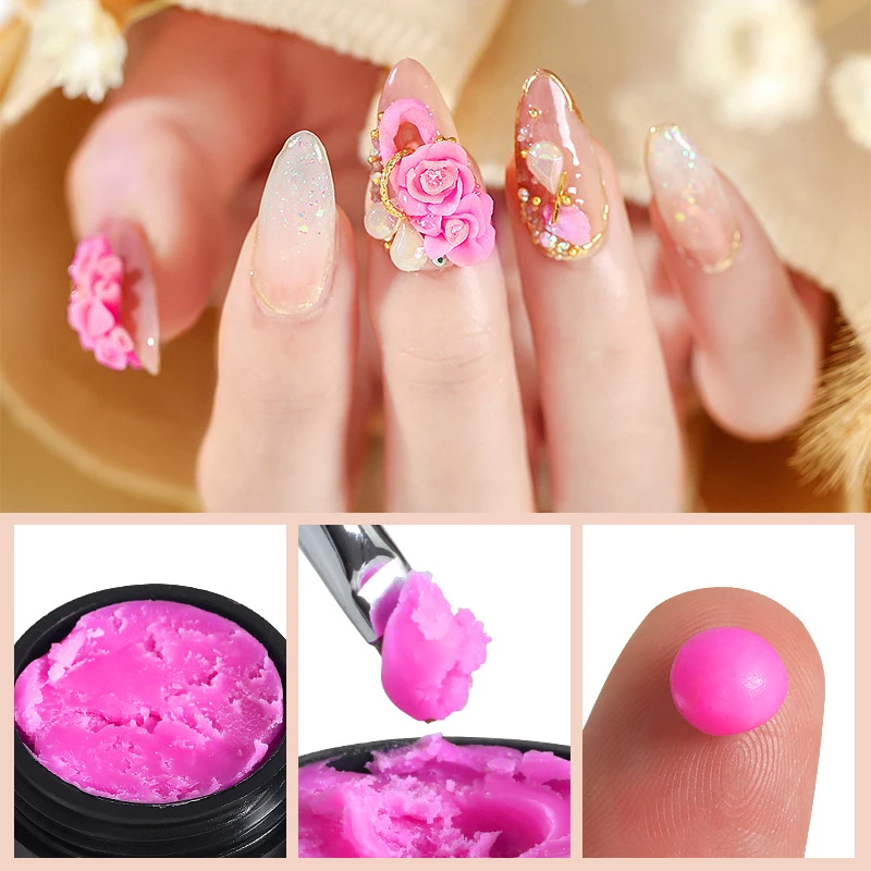 Top Trends: Nail Art Accessories Carving Glue Supplies 3D Model Carved Mud Plasticine UV Gel DIY Nails Painting Removable 3D Embossment Gel Shoppable Styles - Image 3