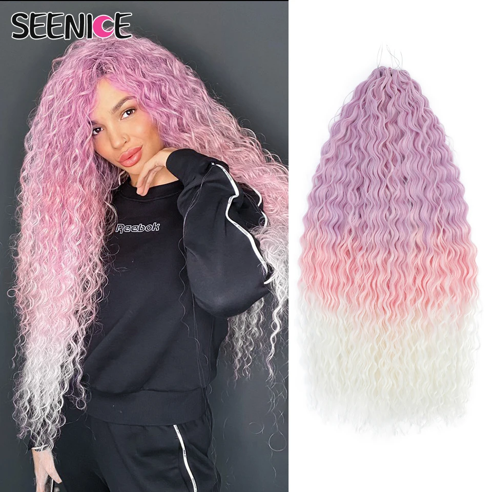 Top Trends: Ariel-X Curl Hair Water Wave Twist Crochet Hair Synthetic Deep Wave Braiding Hair Extension Ombre Blonde Pink 22 Inch Braid Hair Shoppable Styles