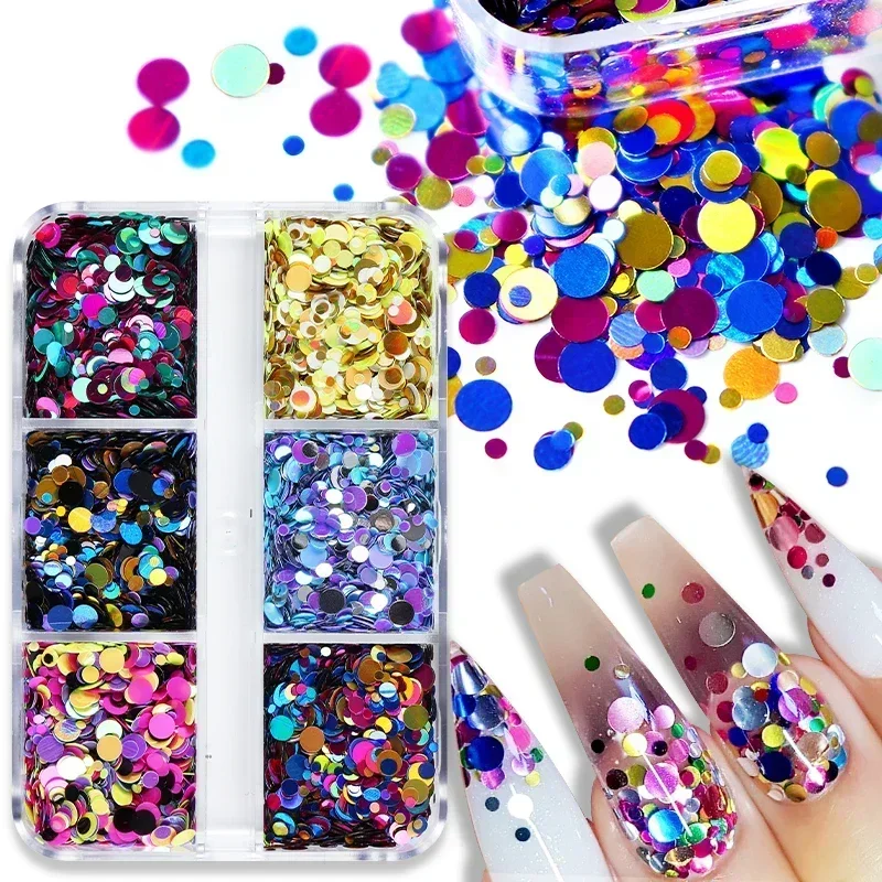 Top Trends: Shiny Colorful Bubble Nail Art Sequins Glitter Holographic Round Shaped 3D Nail Charm Gel Polish French Manicure Decoracion Uñas Shoppable Styles