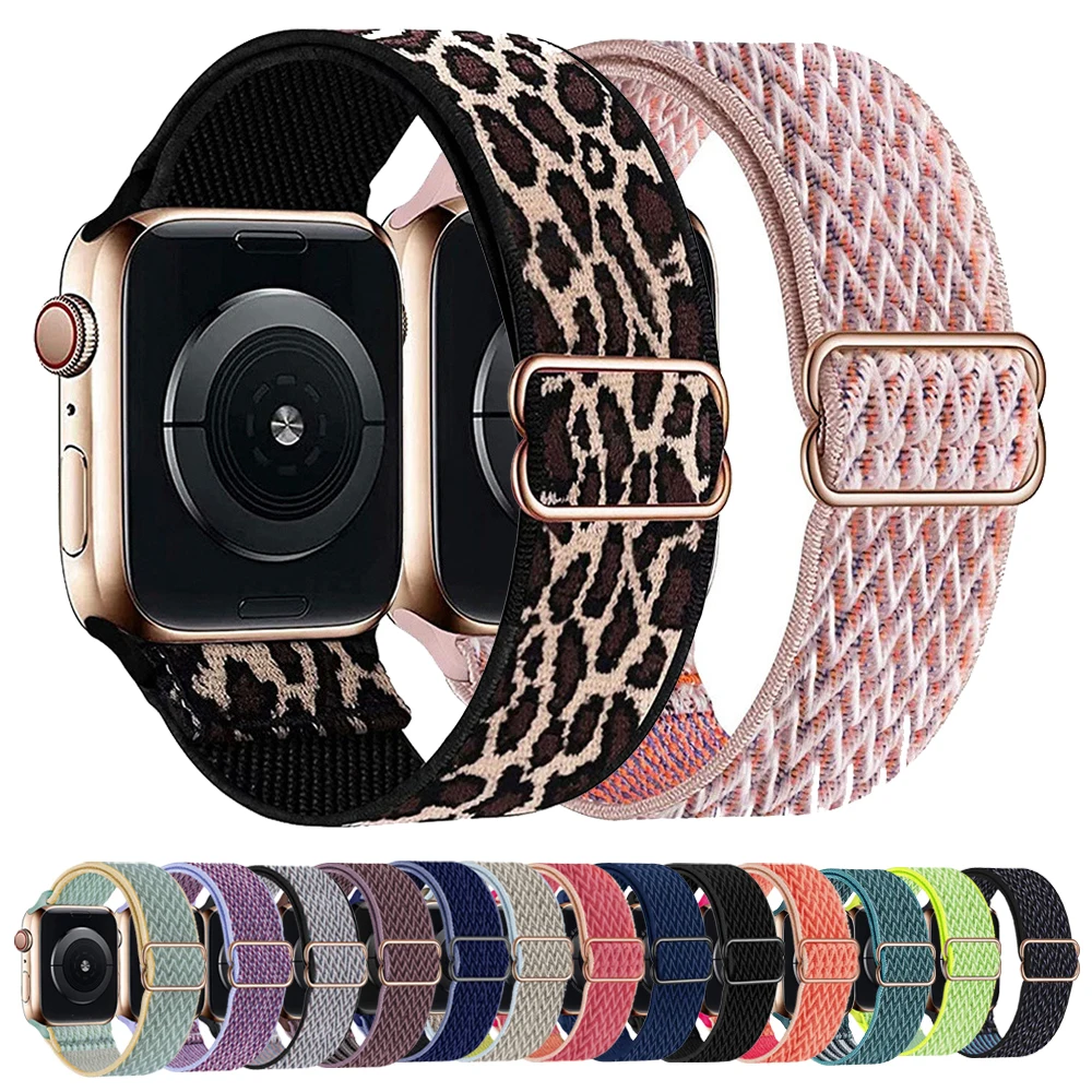 Top Trends: Elastic Soft Strap For Apple Watch 8 49mm 7 41mm 45mm 42mm 44mm 38MM 40MM Stretchy Loop Nylon Band For IWatch Series SE / 6 / 5 / 4 Shoppable Styles