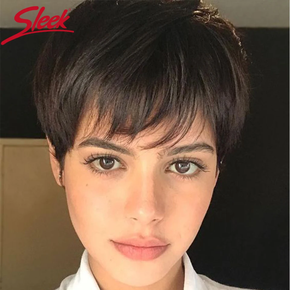 Top Trends: Sleek Human Hair Wigs For Black Women Natural Wigs Short Brazilian Hair Wigs Pixie Cut Wig Ombre Colored Short Wigs For Man Shoppable Styles