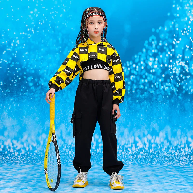 Top Trends: Hip Hop Jazz Costumes For Women Girls Dance Costume Hoodie Sweatshirt Shirt Top Crop Running Pants For Child Jazz Dancewear Shoppable Styles