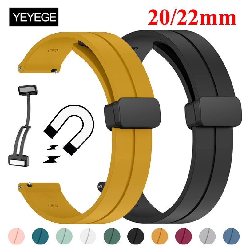 Top Trends: 20mm 22mm Strap For Samsung Galaxy Watch 6 5 4 43 47mm Silicone Magnetic Buckle Band For Amazfit GTS 2 3 4 4 Mini GTR 2 2e GT2e Shoppable Styles