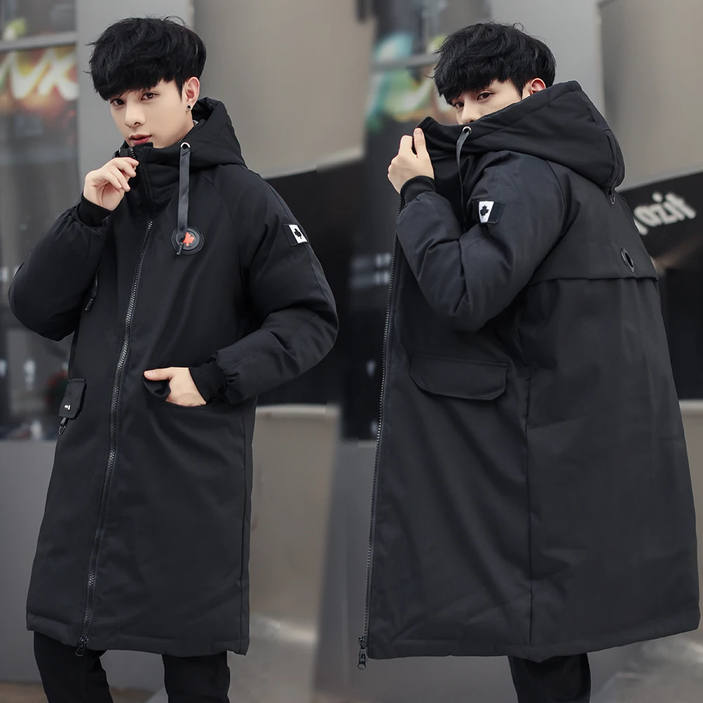 Top Trends: Mens Long Hooded Parka New Hooded Casual Fashion Outerwear Winter Warm Parkas Jackets Men Solid Color Thick Windproof Coat Shoppable Styles