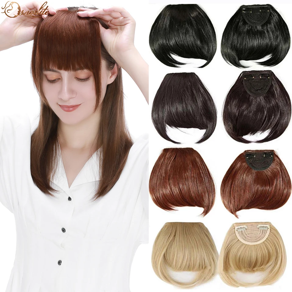 Top Trends: S-noilite Synthetic 15Colors Real Thick 35g Natural Bang False Hair Black Brown Auburn Red Clip In On Bangs Hair Shoppable Styles