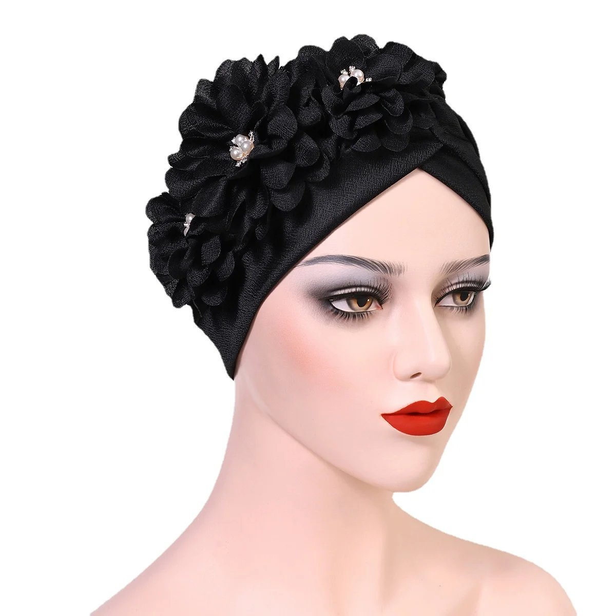 Top Trends: Fashion Feather Flower African Headtie Turban Bonnet For Women Muslim Headscarf Caps Wedding Party Autogele Turbante Mujer Shoppable Styles