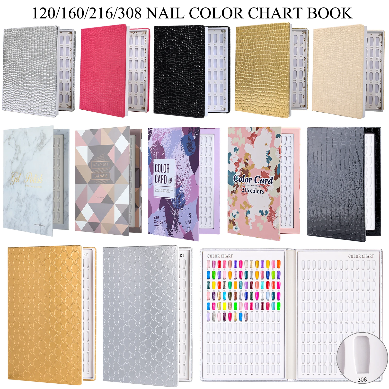 Top Trends: 120 / 160 / 240 / 308 Nail Display Book Tips For Display Color Book Nail Polish Chart Polish Card Board Salon Showing Shelf Gel Swatch Shoppable Styles