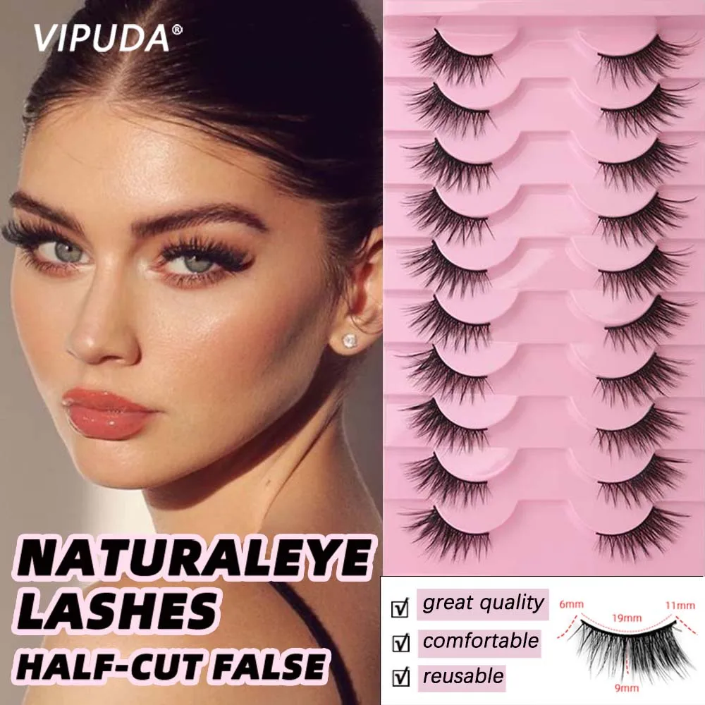 Top Trends: VIPUDA Half Natural 7 / 10 Piars Mink Fox Eye Makeup Fluffy False Eyelashes Faux Cilios Maquiagem Eyelashes Extension Wholesale Shoppable Styles