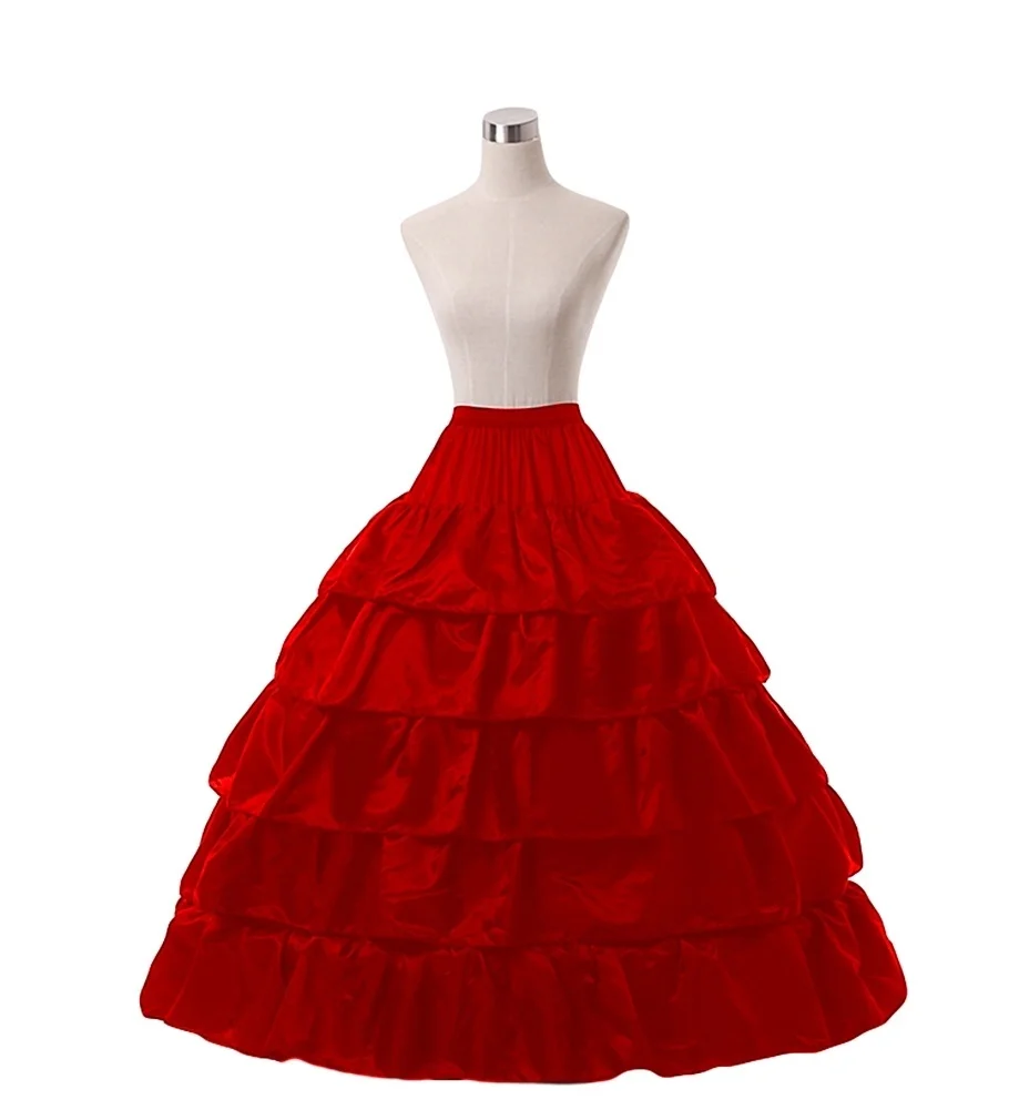 Top Trends: Stock 5 Couches Noir Rouge Jupon Avec Des Volants Robe De Bal 4 Hoops Crinoline Pour Les Robes De Mariage Jupon Mariage Shoppable Styles