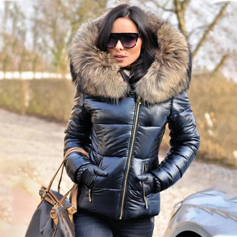 Top Trends: Hooded Fur Collar Jackets And Coats Winter Women Parkas Casual Slim Short Fashion Female Jacket Cotton Padded Warm Outwear Shoppable Styles