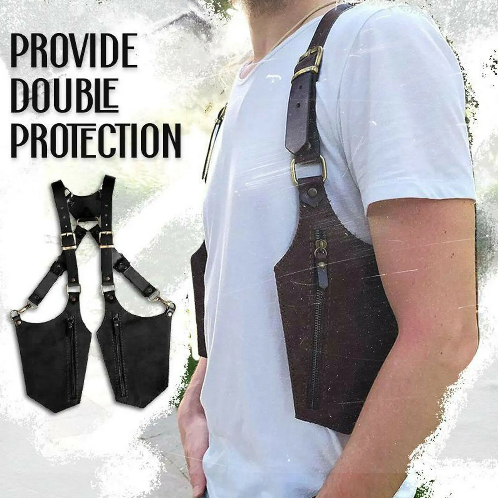 Top Trends: Medieval Anti-Theft Hidden Underarm Strap Wallet Viking Vest Pocket Phone Shoulder Holster Bag Double Pouch Concealed Purse Pack Shoppable Styles