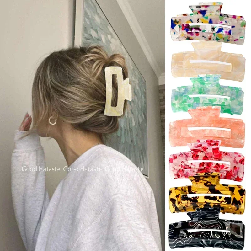 Top Trends: 2023 New Tough Colorful Plastic Claw Clip Women Hairpins Barrette Crab Hair Clips Large Korean Headwear Girls Hair Accessories Shoppable Styles