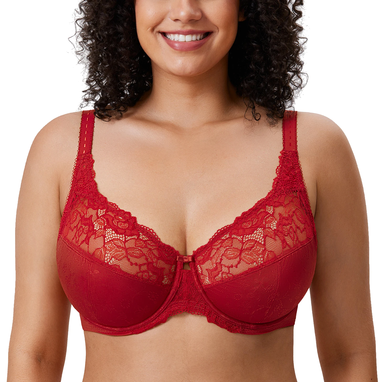 Top Trends: Women's Beauty Lace Non Padded Full Figure Underwire Minimizer Bra Plus Size Bra 34-44 DD E F G H Shoppable Styles