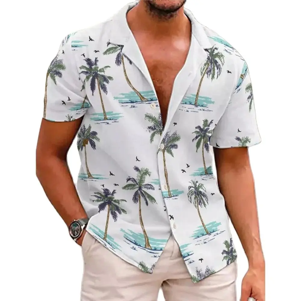 Top Trends: Summer Men&#039;s Hawaiian Shirt Holiday Casual Blouse 3d Coconu Print Shirts For Men Oversized Short Sleeve 5xl Tops Tee Shirt Men Shoppable Styles