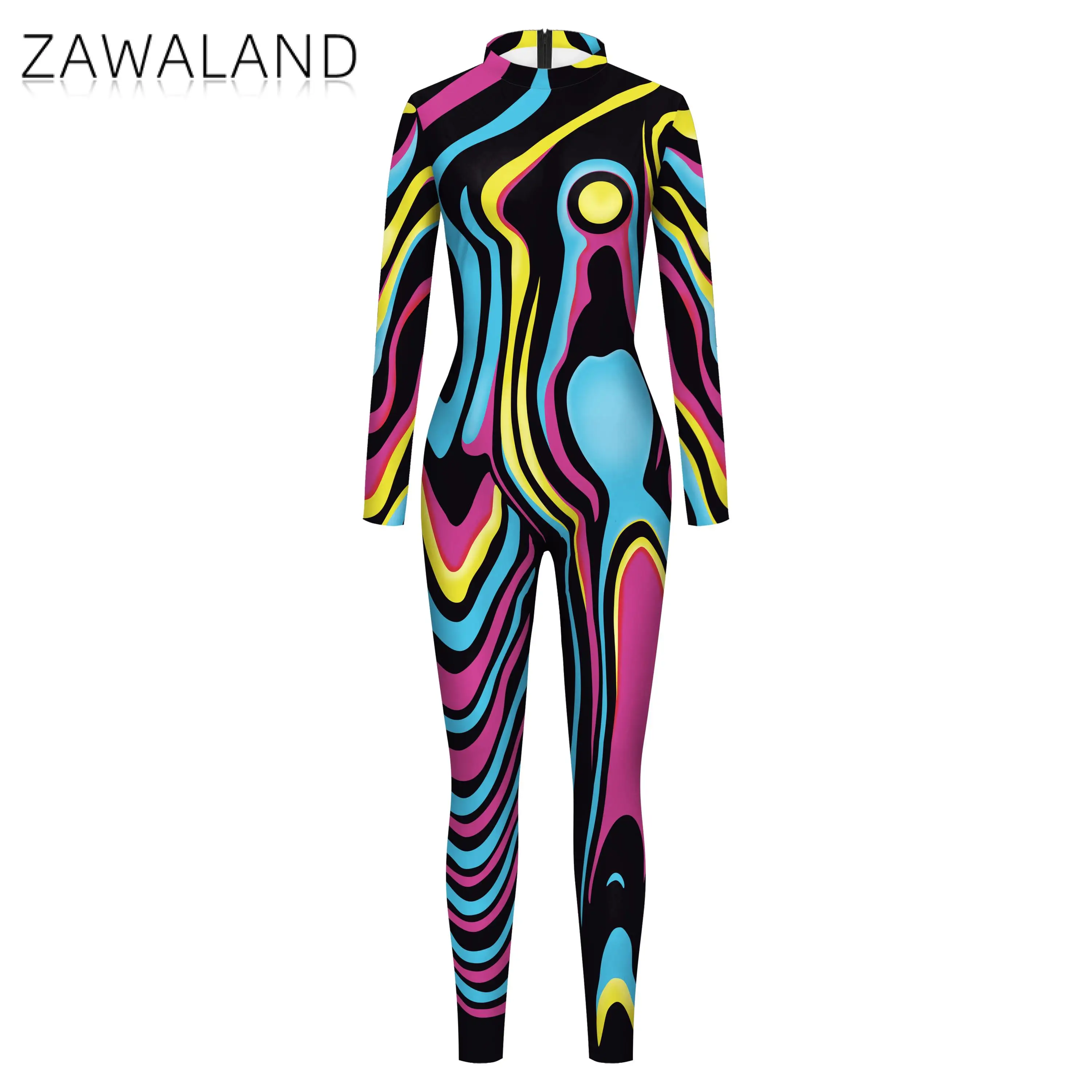 Top Trends: ZAWALAND Matching Outfits 3D Printed Purim Cosplay Costume Parent-Child Long-Sleeve Sexy Bodysuit Zentai Muscle Suit Shoppable Styles - Image 5