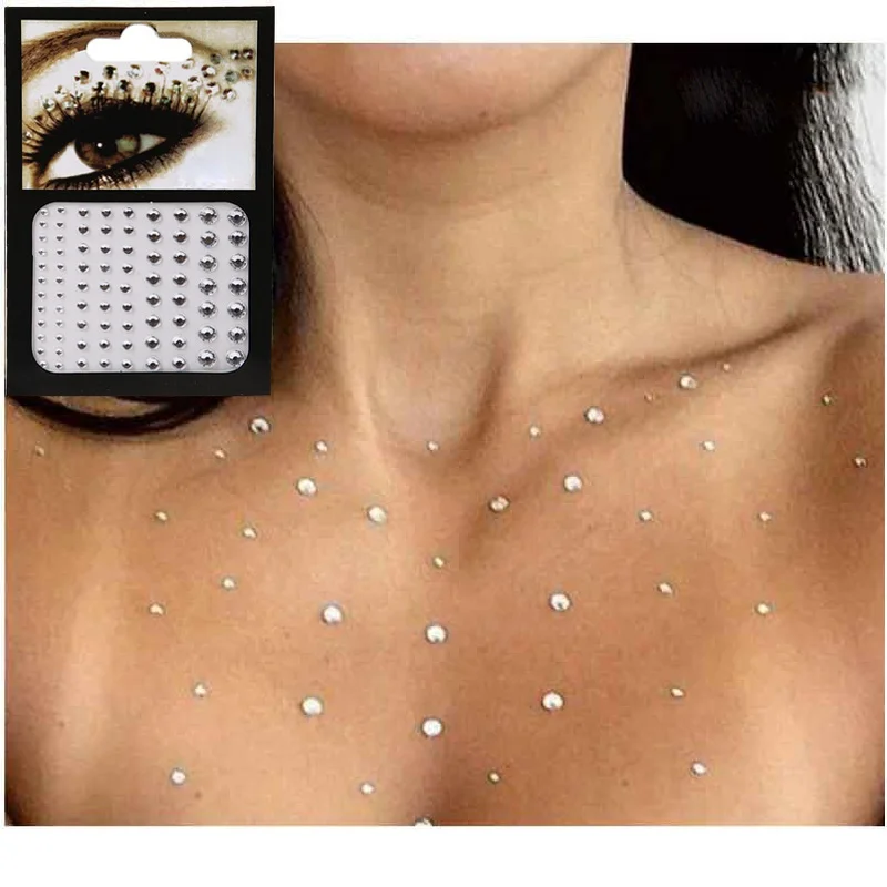 Top Trends: 9 Colors Tattoo Sticker Glitter Diamond Makeup Eyeliner Eyeshadow Face Rhinestone Sticker Jewelry Eyes Makeup Crystal Stickers Shoppable Styles