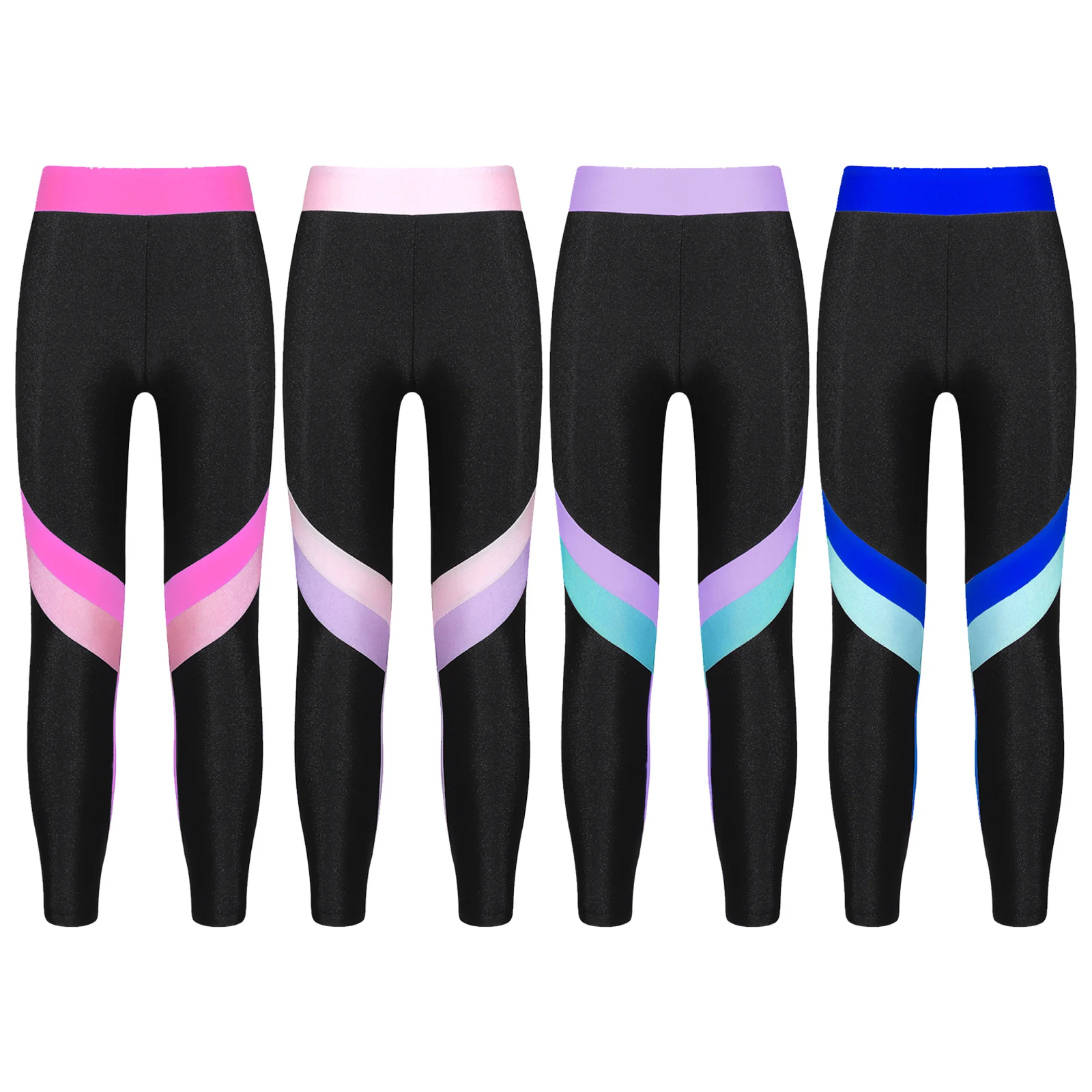 Top Trends: Kids Girls Yoga Gymnastics Leggings Pants Colorblock Elastic Skinny Sport Pants Children Dancing Workout Running Bottom Trousers Shoppable Styles