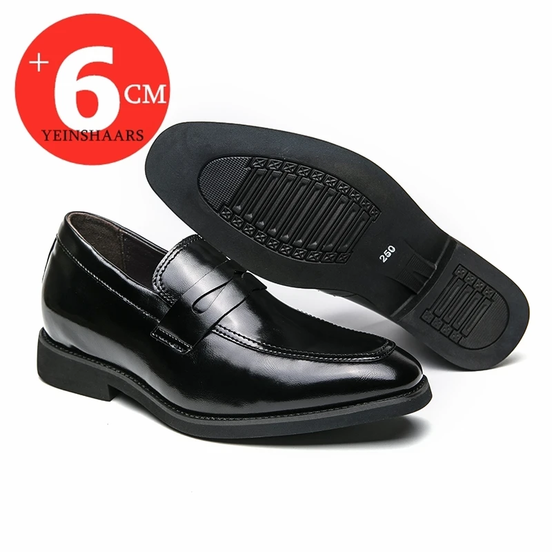 Top Trends: New Men Leather Shoes Height Elevator Shoes For Men Luxury Dress Shoes Slip On Business Comfortable Increase 6cm Wedding Loafers Shoppable Styles