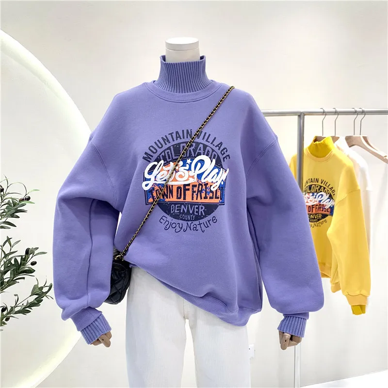 Top Trends: OUSLEE Women Korean Version Letter Printed Loose Oversized Hoodies Women Fashion Long-sleeved Top Coat Trendy Sweatshirt Shoppable Styles