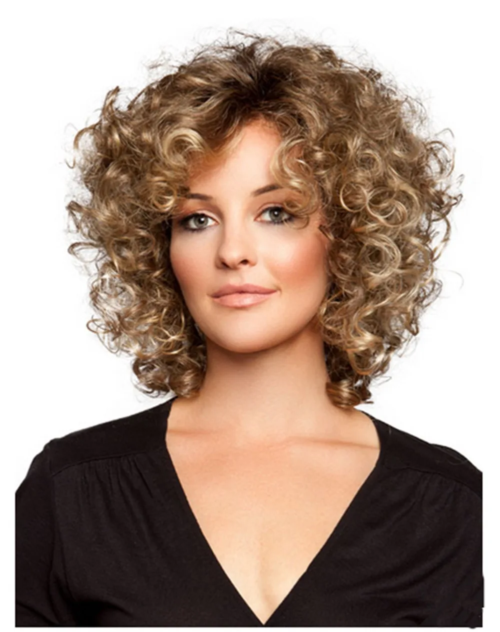 Top Trends: WHIMSICAL W Synthetic Women Mixed Blonde Brown Short Curly Wigs Natural Hair Wigs Heat Resistant Hair Wig For Women Shoppable Styles