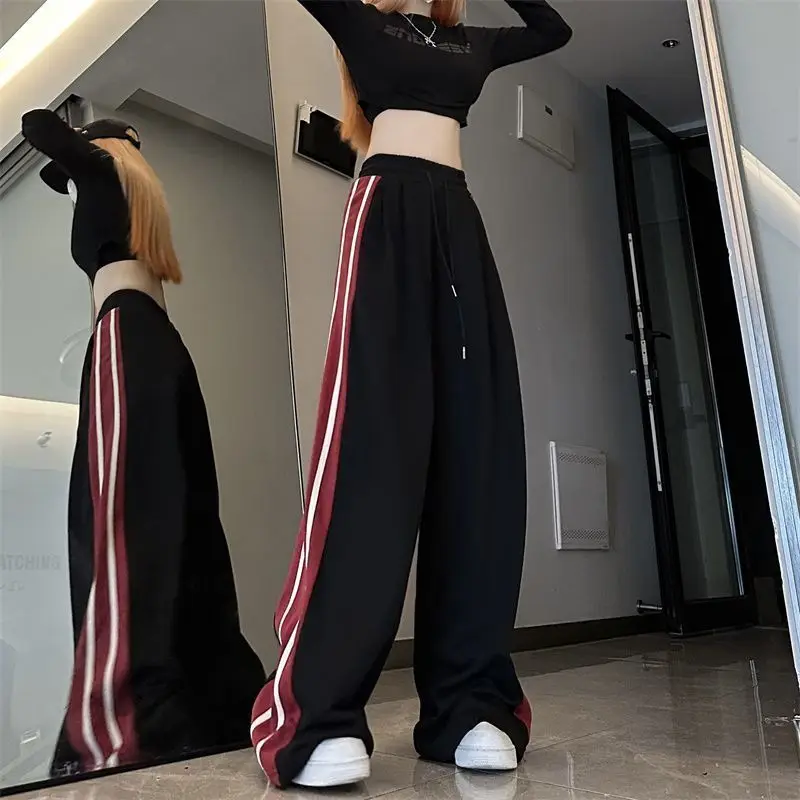 Top Trends: Harajuku Versatile Women Striped Sweatpants Spring Summer New Korean High Waist Oversized Fashion Sports Joggers Casual Trousers Shoppable Styles