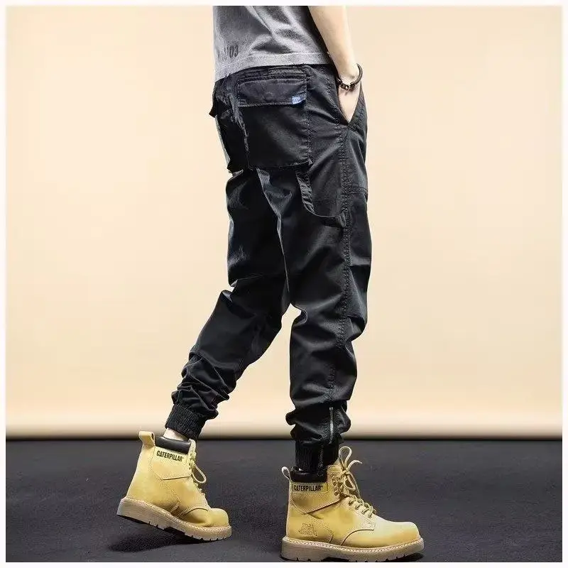 Top Trends: Spring Autumn Fashion Solid Color Multiple Pockets Cargo Pants Man New Classic Waist Drawcord Youth Trend Male Trousers 2023 Shoppable Styles