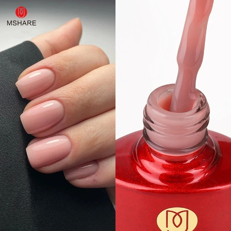 Top Trends: MSHARE Blush Pink Shade Color Rubber Base Gel Polish Nail Camouflage Nails Gel 10ml Shoppable Styles