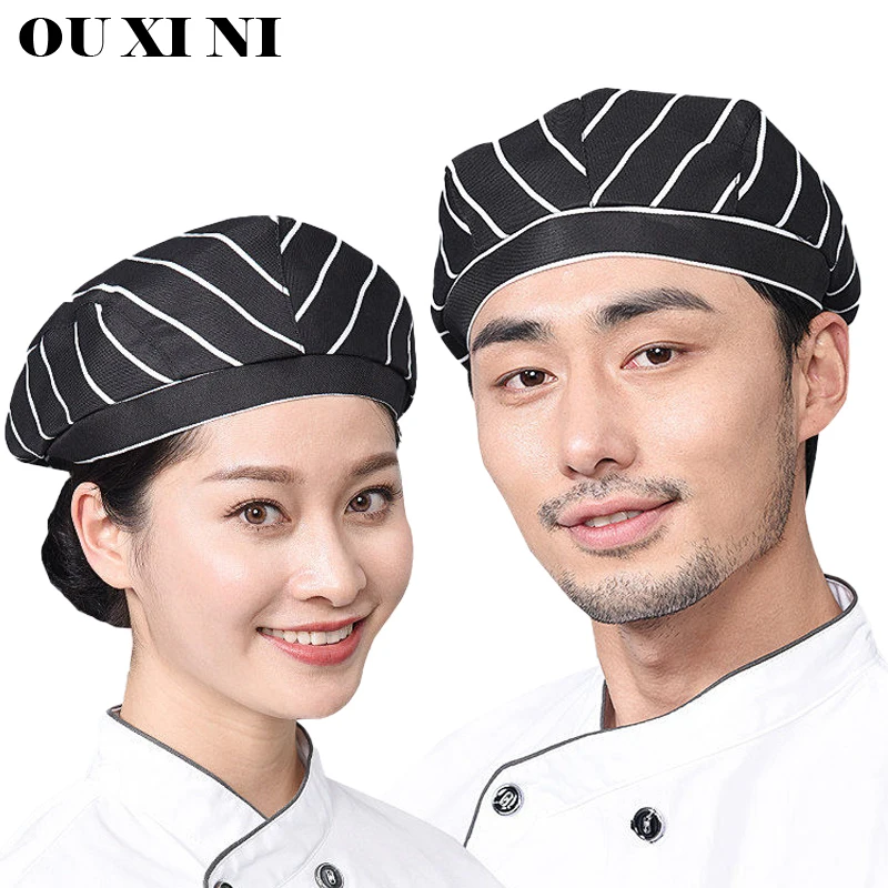 Top Trends: Men And Women Chef Cap Restaurant Kitchen Cooking Work Wear Hats Beret Hotel Bakey Cafe Waiter Breathable Cap 56-58cm Shoppable Styles