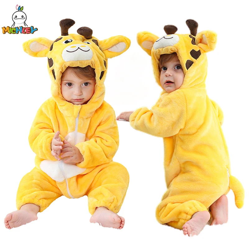 Top Trends: MICHLEY NEW Halloween Giraffe Baby Winter Costume Rompers Clothes Cute Cartoon Jumpsuit Bodysuits Overall For Girls Boys Gifts Shoppable Styles