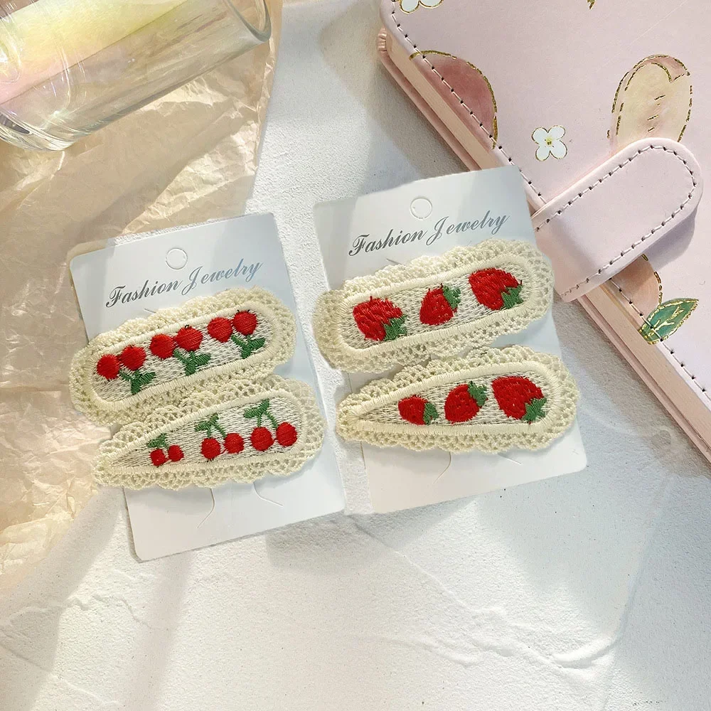 Top Trends: 2pc Cherry Strawberry Hairpin Hairgrip Hair Clips For Girls Women Kids Childs Vintage Crab For Gift Hair Accessories Shoppable Styles