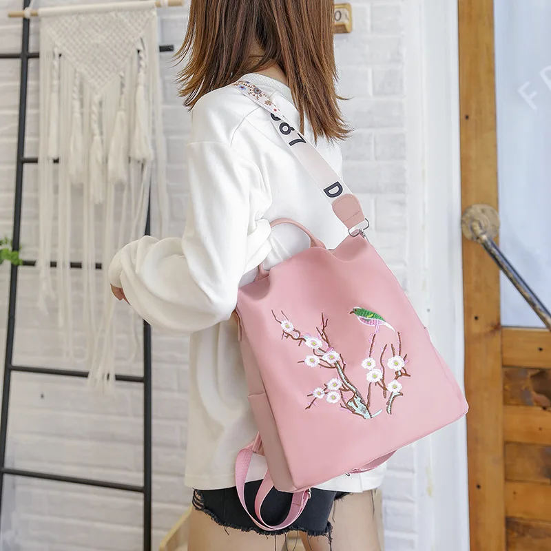 Top Trends: New Oxford Anti-theft Women Backpack Fashion Embroidery School Bag Large Capacity Backpack High Quality Shoppable Styles