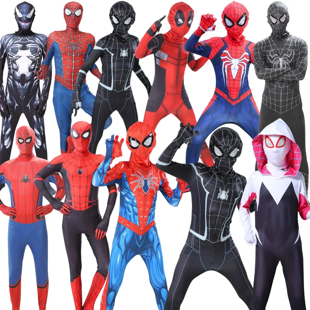 Top Trends: Spiderman Costume Full Line Spiderman Cosplay Costume Boy Hero Expedition SpiderMan Bodysuits Child Girls Party Gifts Superhero Shoppable Styles