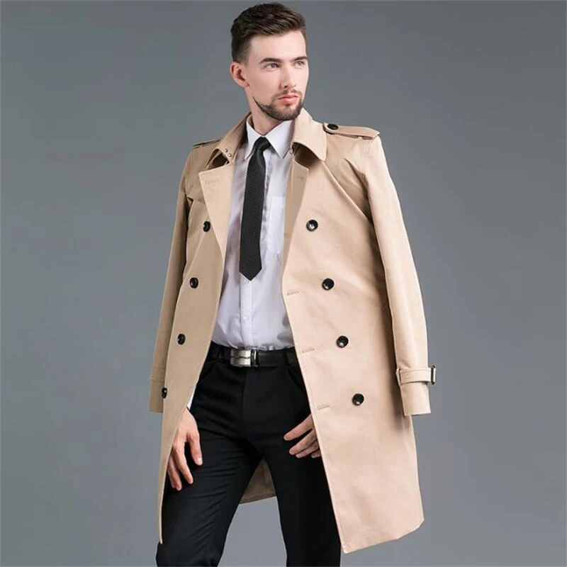 Top Trends: Jacket Men Suits Blazer Long Coat One Piece Khaki Custom Made Double Breasted Notched Lapel Casual Trajes Elegante Para Hombres Shoppable Styles